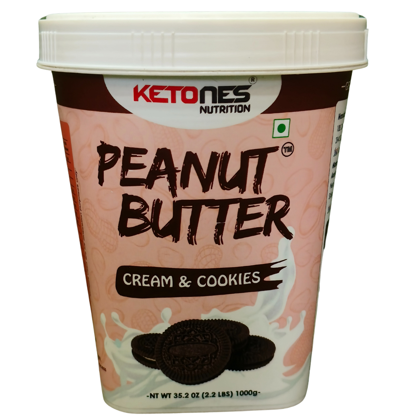 Ketones Nutrition Cream & Cookies Peanut Butter - Crunchy & High Protein Spread