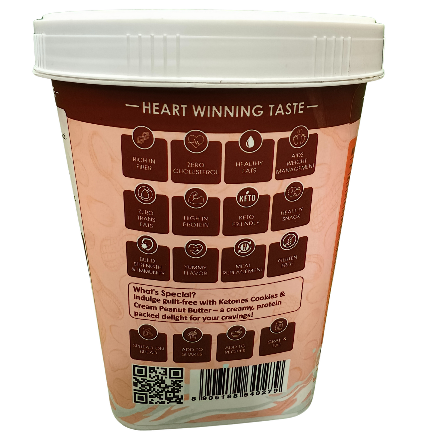 Ketones Nutrition Cream & Cookies Peanut Butter - Crunchy & High Protein Spread