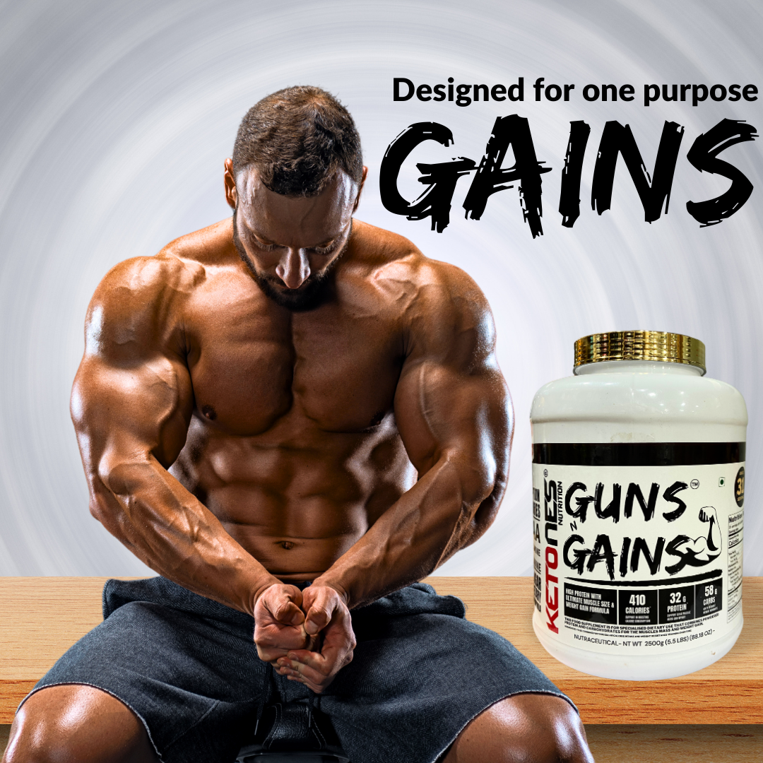 Ketones Nutrition Guns n Gains - High Protein Mass Gainer with 32g Protein & Low Sugar 2