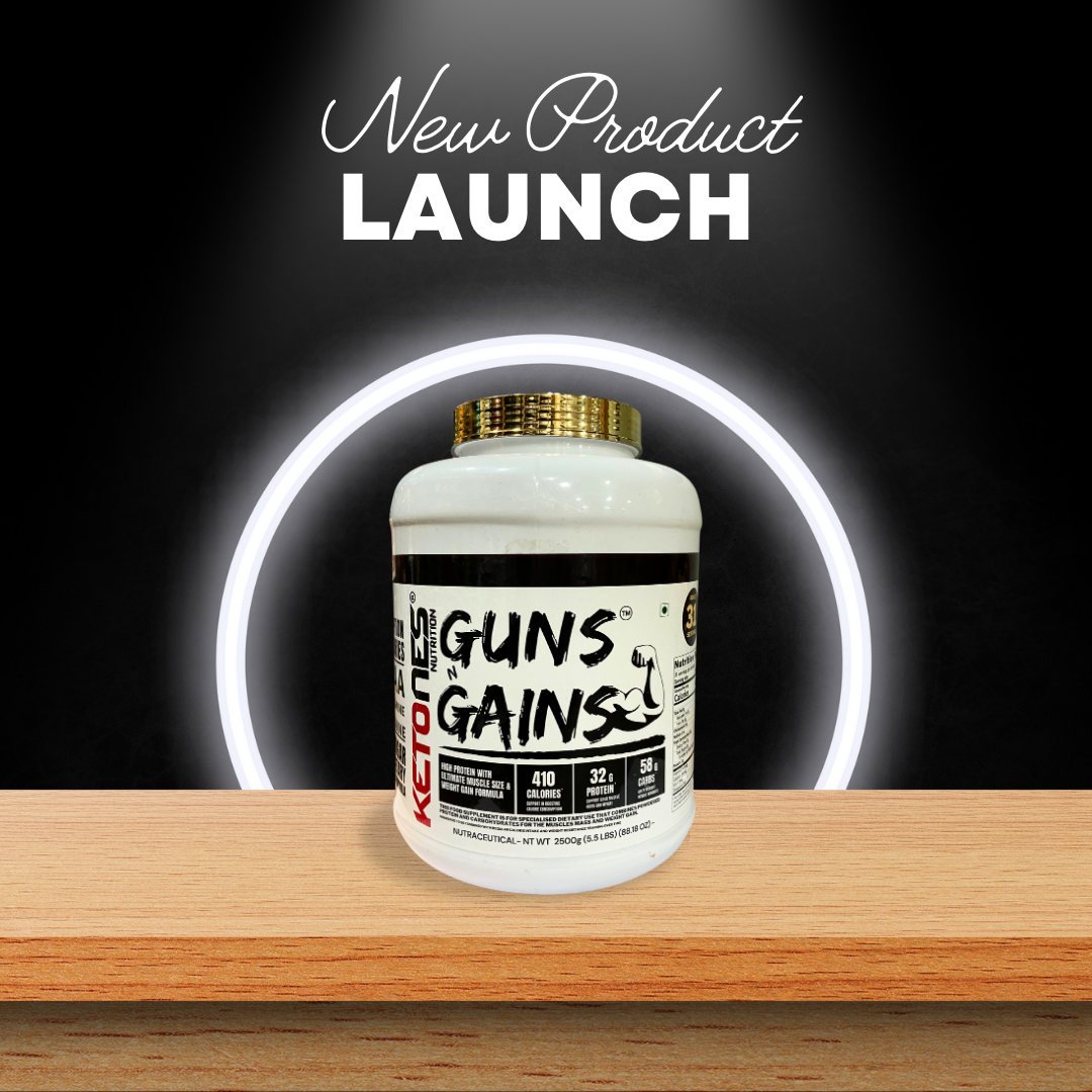 Ketones Nutrition Guns n Gains - High Protein Mass Gainer with 32g Protein & Low Sugar 7