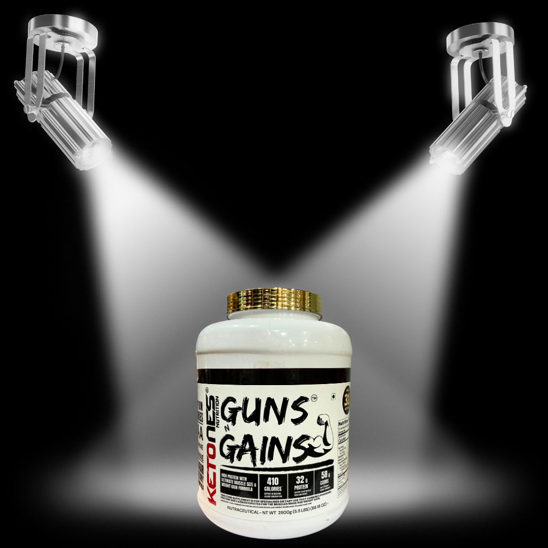 Ketones Nutrition Guns n Gains - High Protein Mass Gainer with 32g Protein & Low Sugar 5