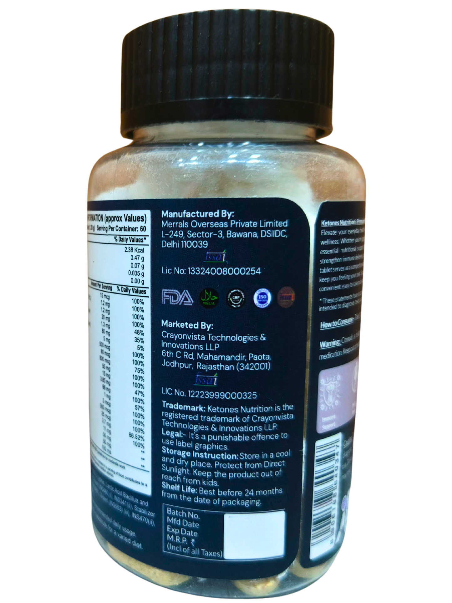 Ketones Nutrition Nutribite Multivitamin Tablets with Co-Enzyme Q10 – Daily Energy, Immunity & Heart Health Support | 60 Tablets | Multivitamin for Men & Women