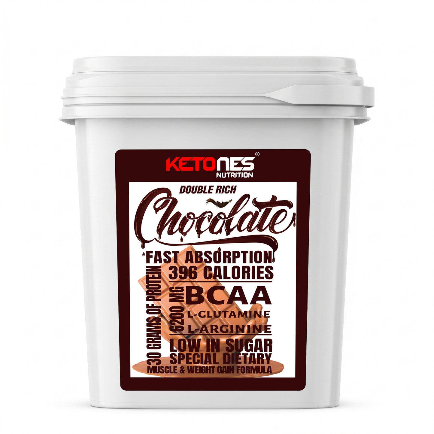 Ketones Nutrition Guns n Gains - High Protein Mass Gainer with 20g Protein & Low Sugar