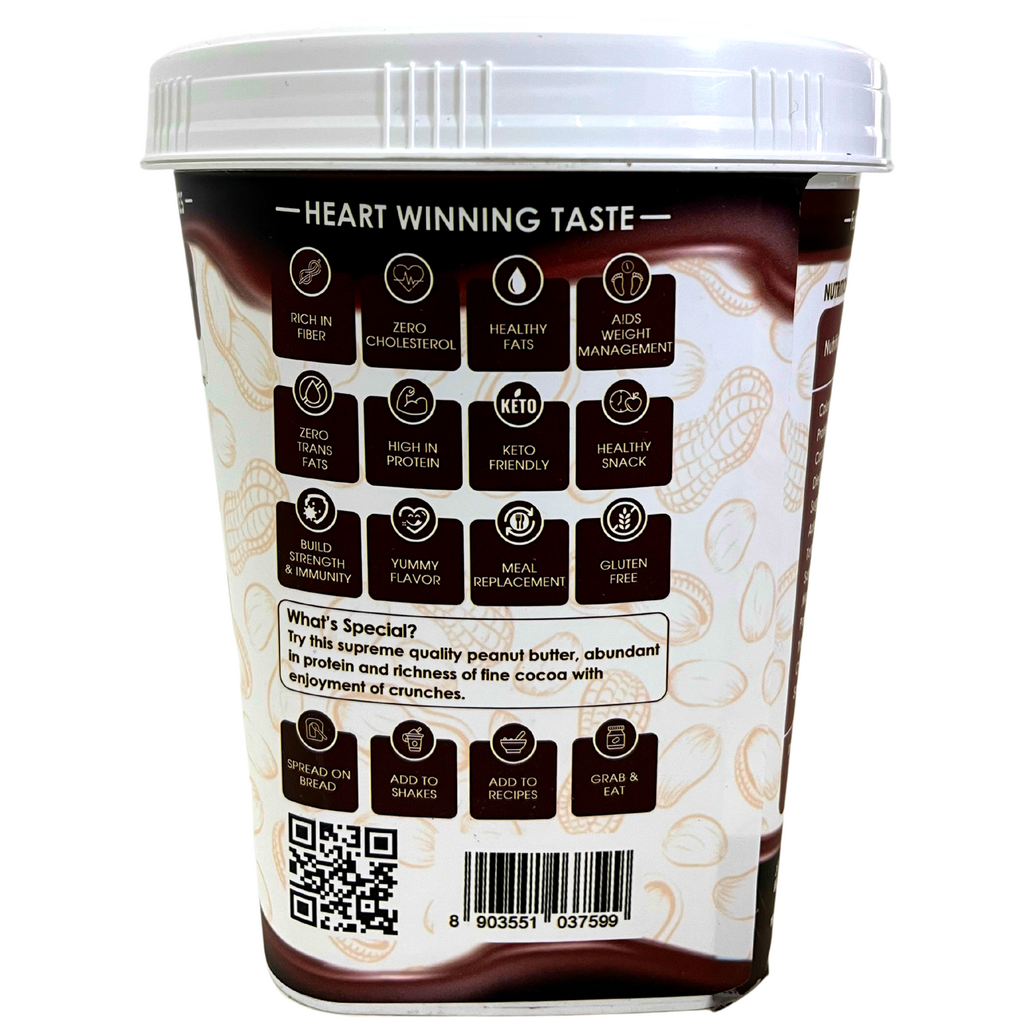 Ketones Nutrition Choco Chips Peanut Butter - High Protein Crunchy Spread 2