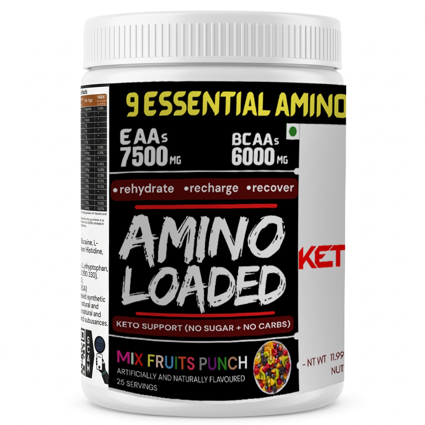 Ketones Nutrition Amino Loaded EAA Apex Series - Complete Amino Acid for Recovery & Performance
