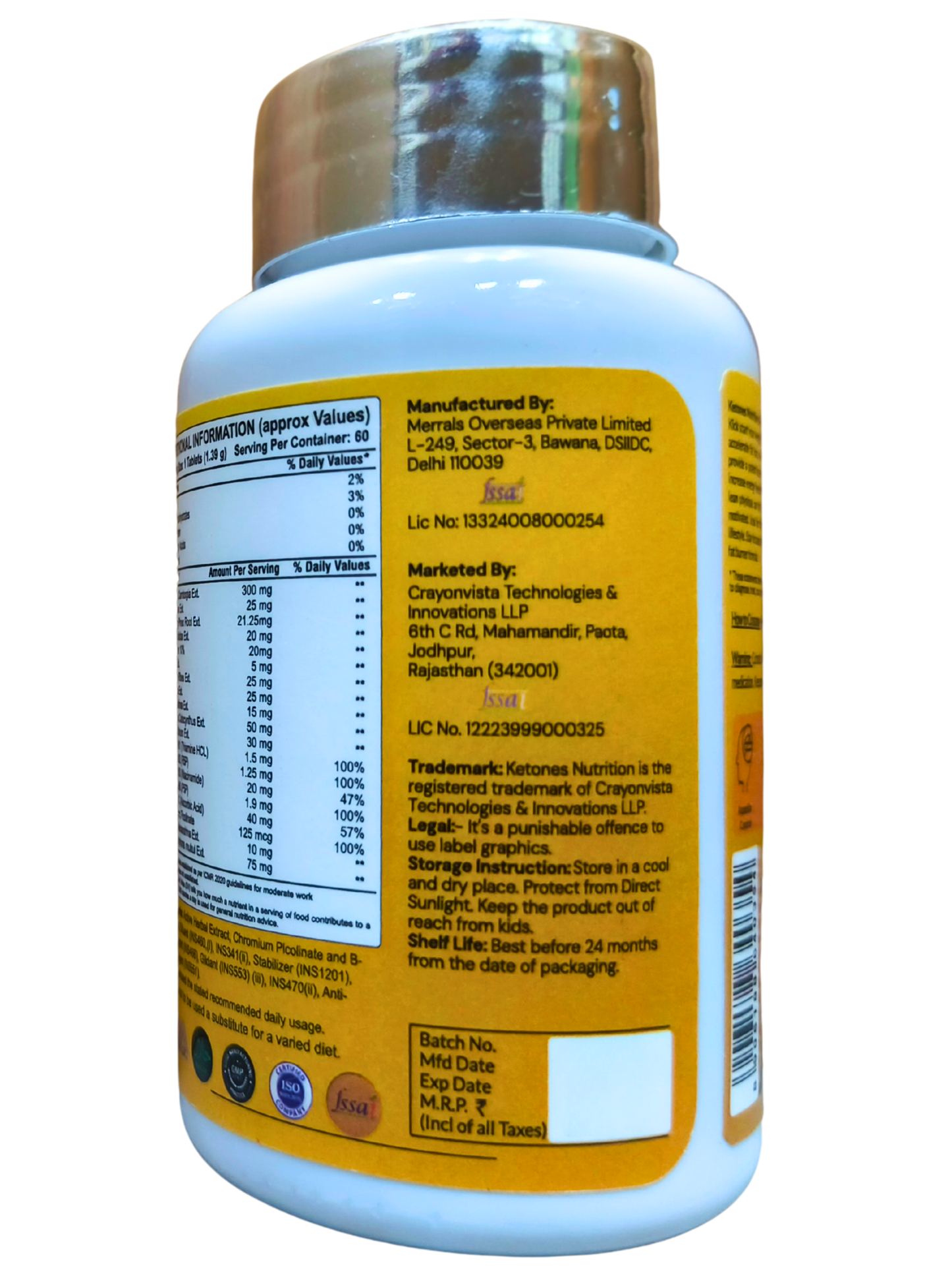 Ketones Nutrition Shred-Up Fat Burner Tablets – Advanced Weight Loss Formula with Garcinia, Green Tea & Yohimbine | Metabolism Booster & Fat Cutter | 60 Tablets