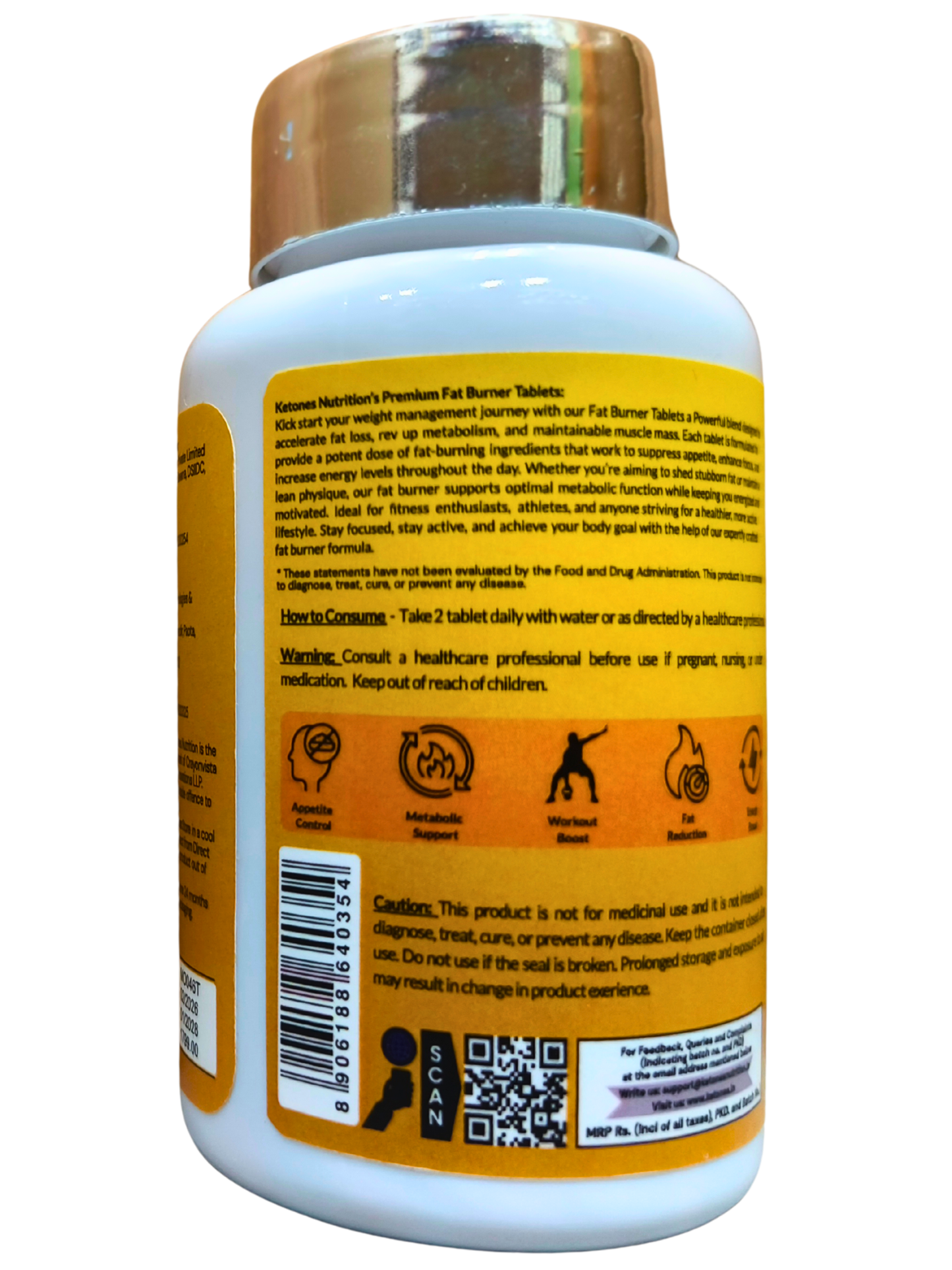 Ketones Nutrition Shred-Up Fat Burner Tablets – Advanced Weight Loss Formula with Garcinia, Green Tea & Yohimbine | Metabolism Booster & Fat Cutter | 60 Tablets