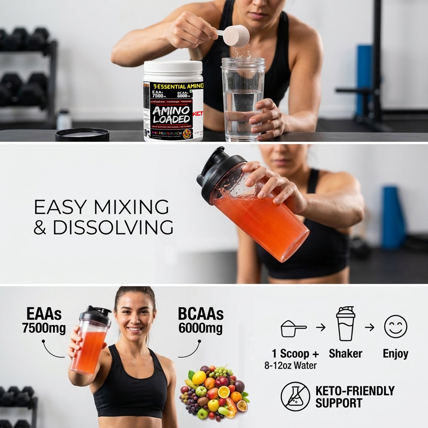 Ketones Nutrition Amino Loaded EAA Apex Series - Complete Amino Acid for Recovery & Performance