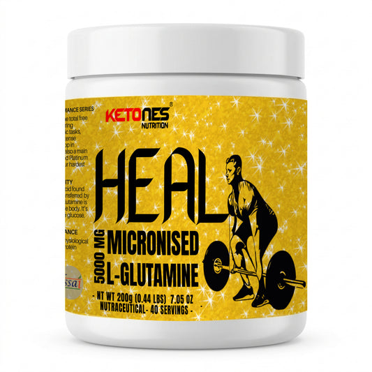 Ketones Nutrition - Heal 5000mg Micronized L-Glutamine for Muscle Recovery & Immune Support