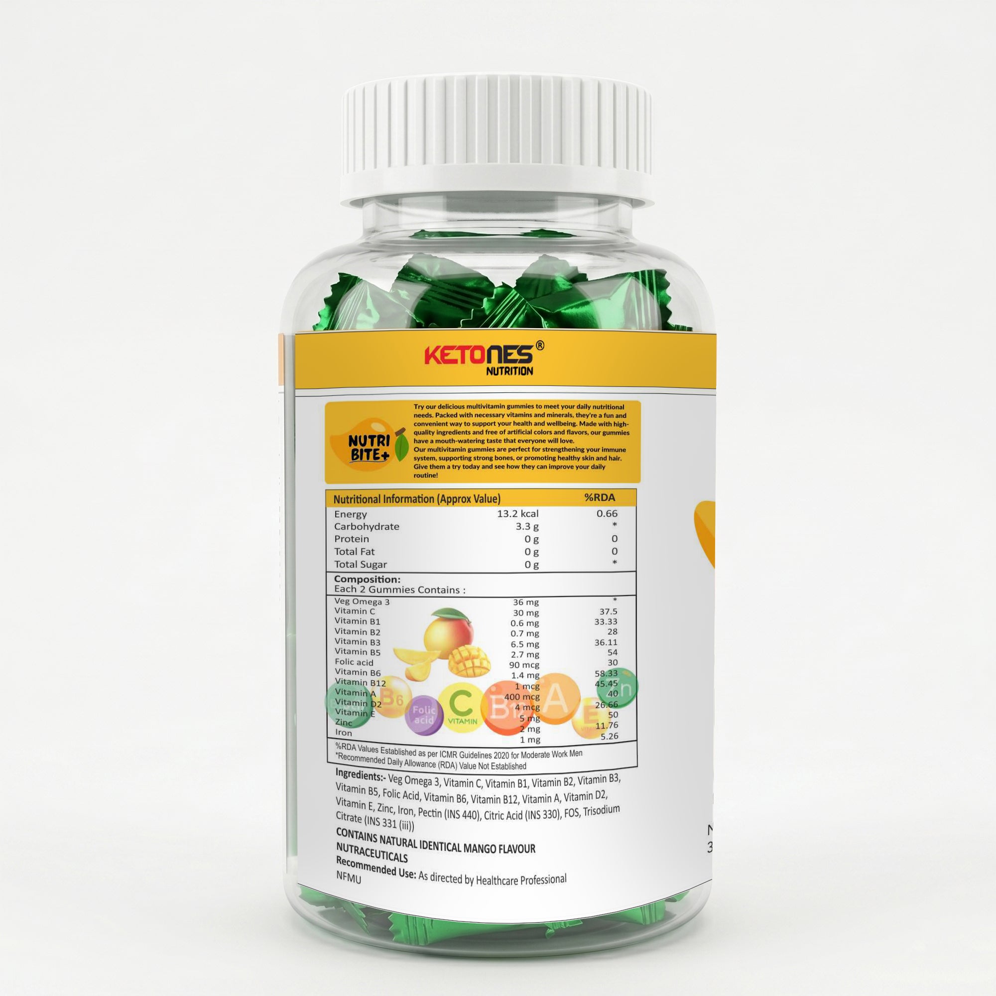 Ketones Nutrition Nutri Bite - Daily Multivitamin Gummies for Immunity & Wellness