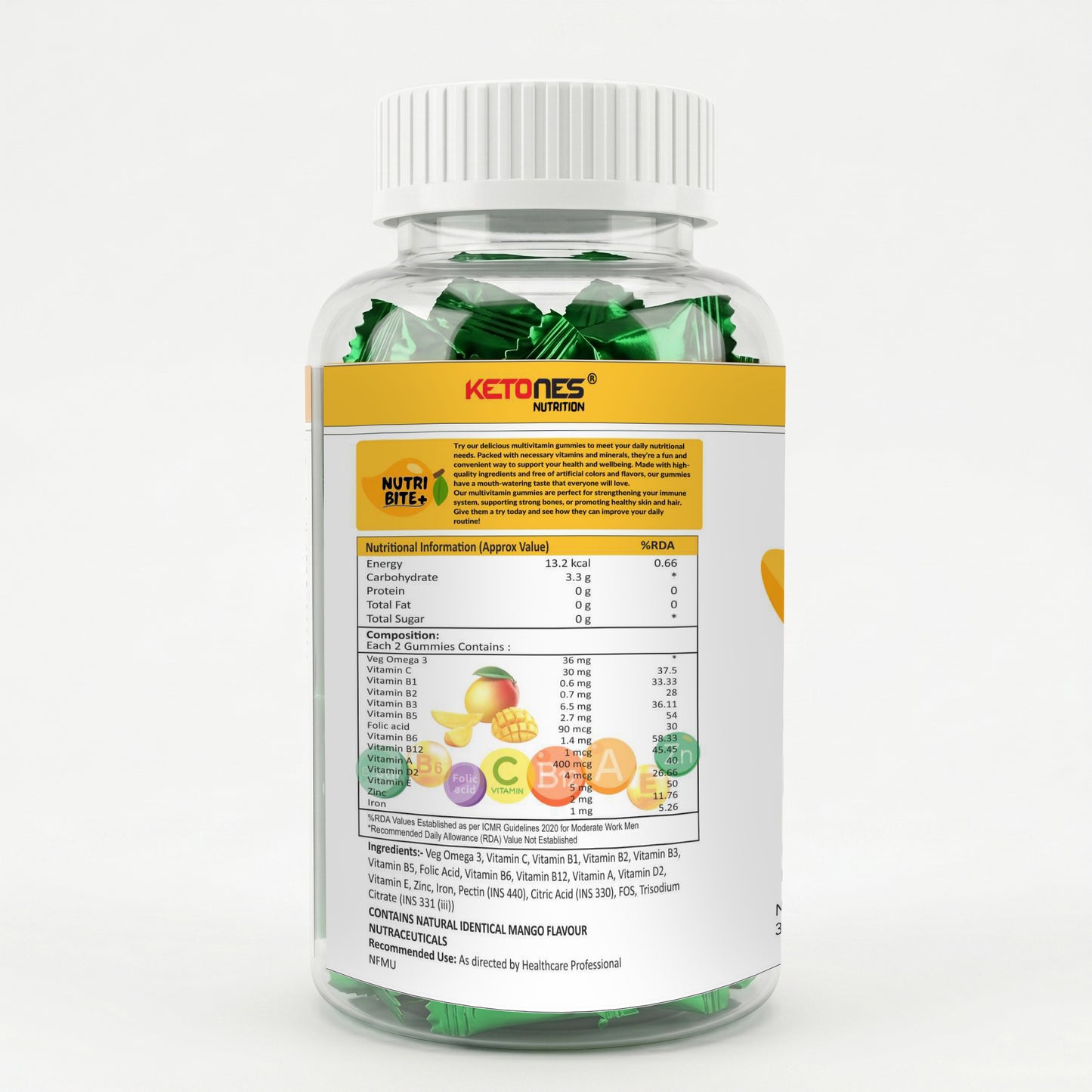 Ketones Nutrition Nutri Bite - Daily Multivitamin Gummies for Immunity & Wellness