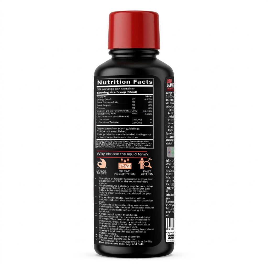 Ketones Nutrition - Liquid L Carnitine 3300 Triple Strength Formula