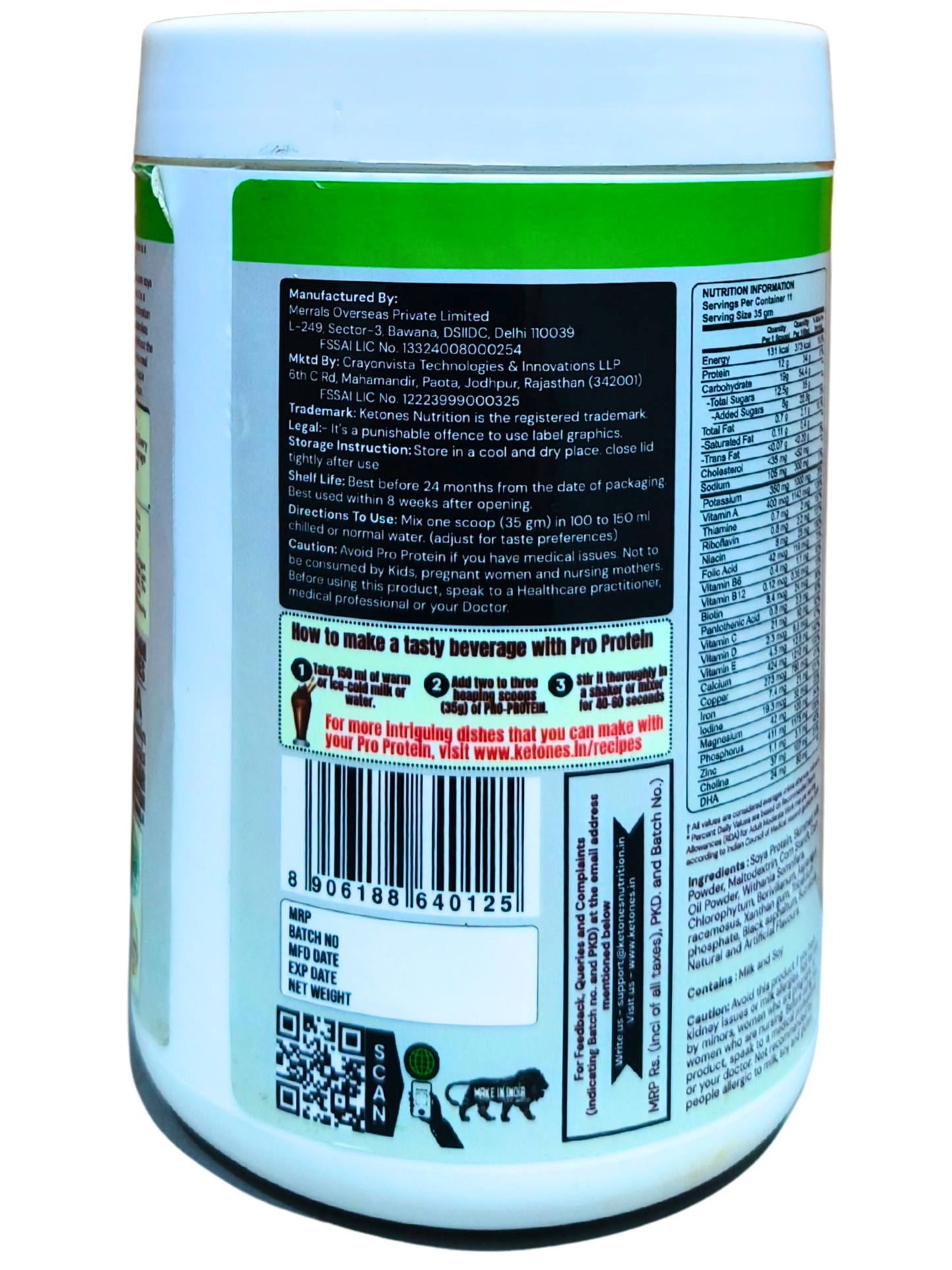 Ketones Nutrition Pro Protein - Low Sugar Meal Replacement with 34g Protein