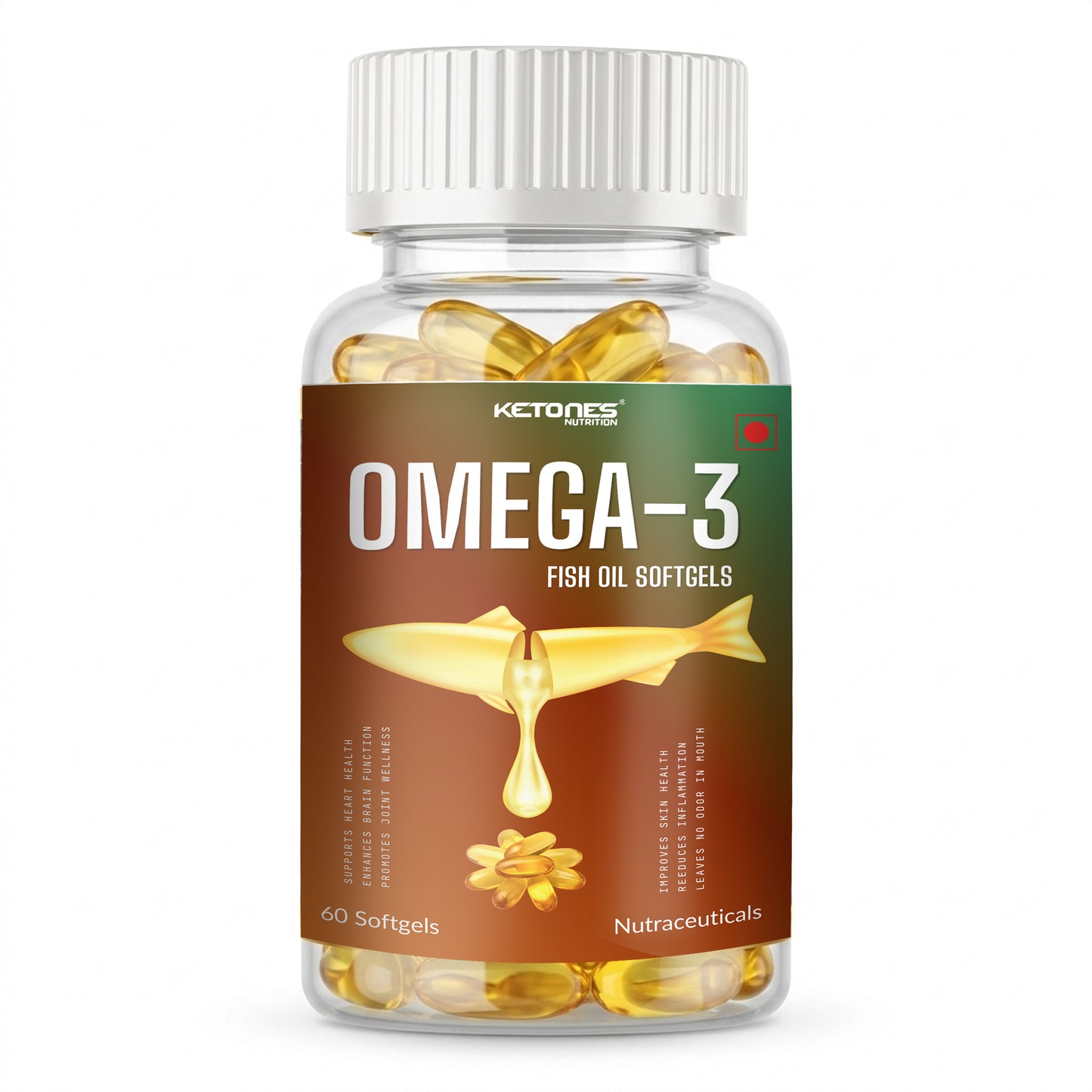 Ketones Nutrition Omega-3 Fish Oil 1000mg - KETO Support with EPA & DHA