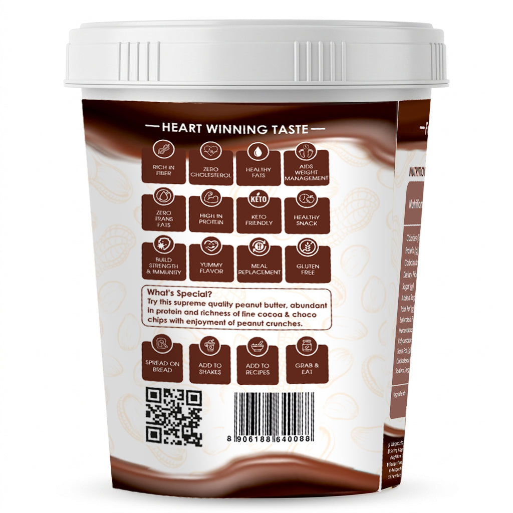 Ketones Nutrition Choco Chips Peanut Butter - High Protein Crunchy Spread