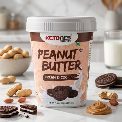 Ketones Nutrition Cream & Cookies Peanut Butter - Crunchy & High Protein Spread