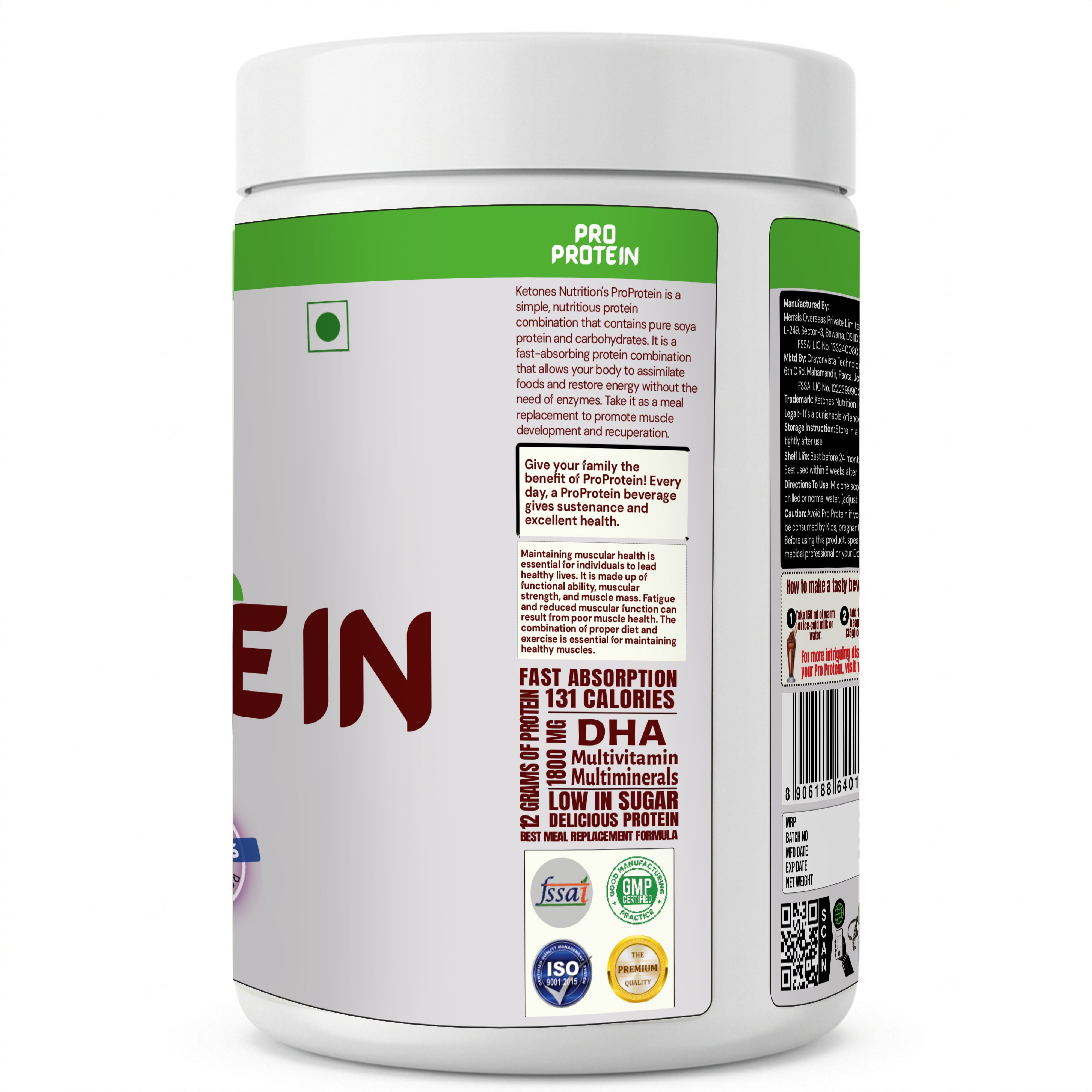 Ketones Nutrition Pro Protein - Low Sugar Meal Replacement with 34g Protein