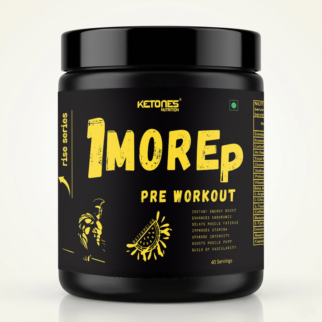 Ketones Nutrition Rise Series 1MoreRep Pre-Workout Powder – Watermelon | High Energy, Pump & Focus Formula | Beta Alanine, L-Citrulline & Caffeine | Gym Performance Booster