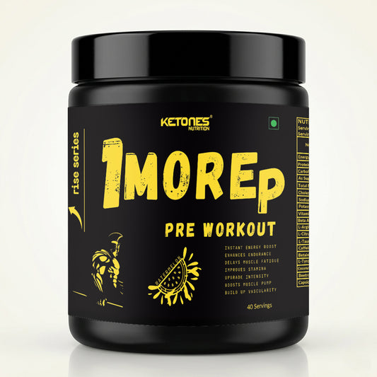 Ketones Nutrition Rise Series 1MoreRep Pre-Workout Powder – Watermelon | High Energy, Pump & Focus Formula | Beta Alanine, L-Citrulline & Caffeine | Gym Performance Booster