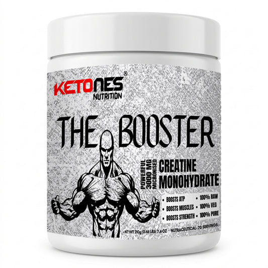 Ketones Nutrition The Booster Creatine Monohydrate - Pure Creatine Monohydrate Powder for Muscle Strength & Endurance