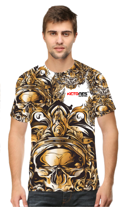 Ketones Nutrition Half Sleeve TShirt - Golden Skull Edition