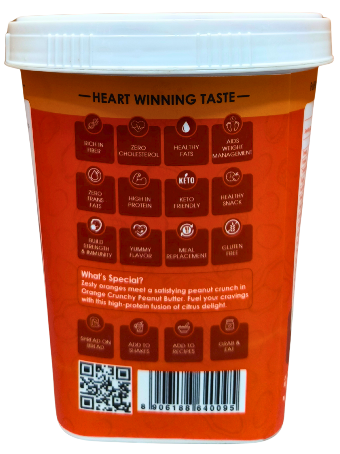 Ketones Nutrition Orange Crunchy Peanut Butter - High Protein Spread with 8g Protein