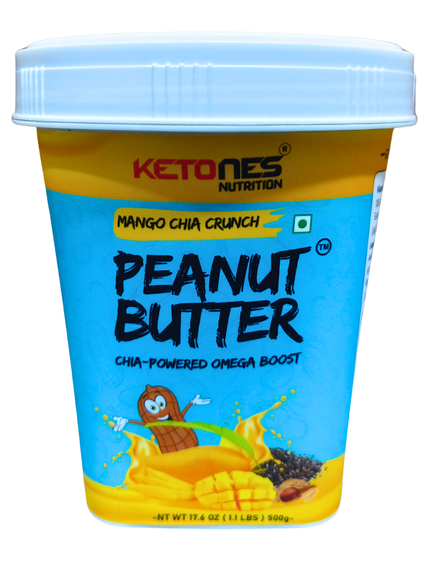 Ketones Nutrition Mango Chia Peanut Butter - Crunchy & High Protein Spread