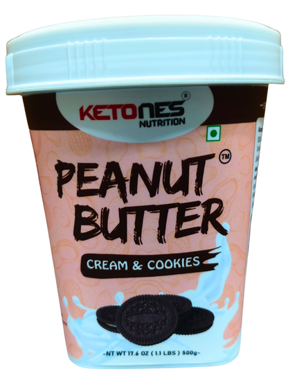 Ketones Nutrition Cream & Cookies Peanut Butter - Crunchy & High Protein Spread