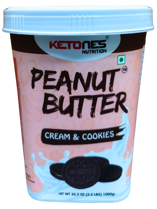Ketones Nutrition Cream & Cookies Peanut Butter - Crunchy & High Protein Spread