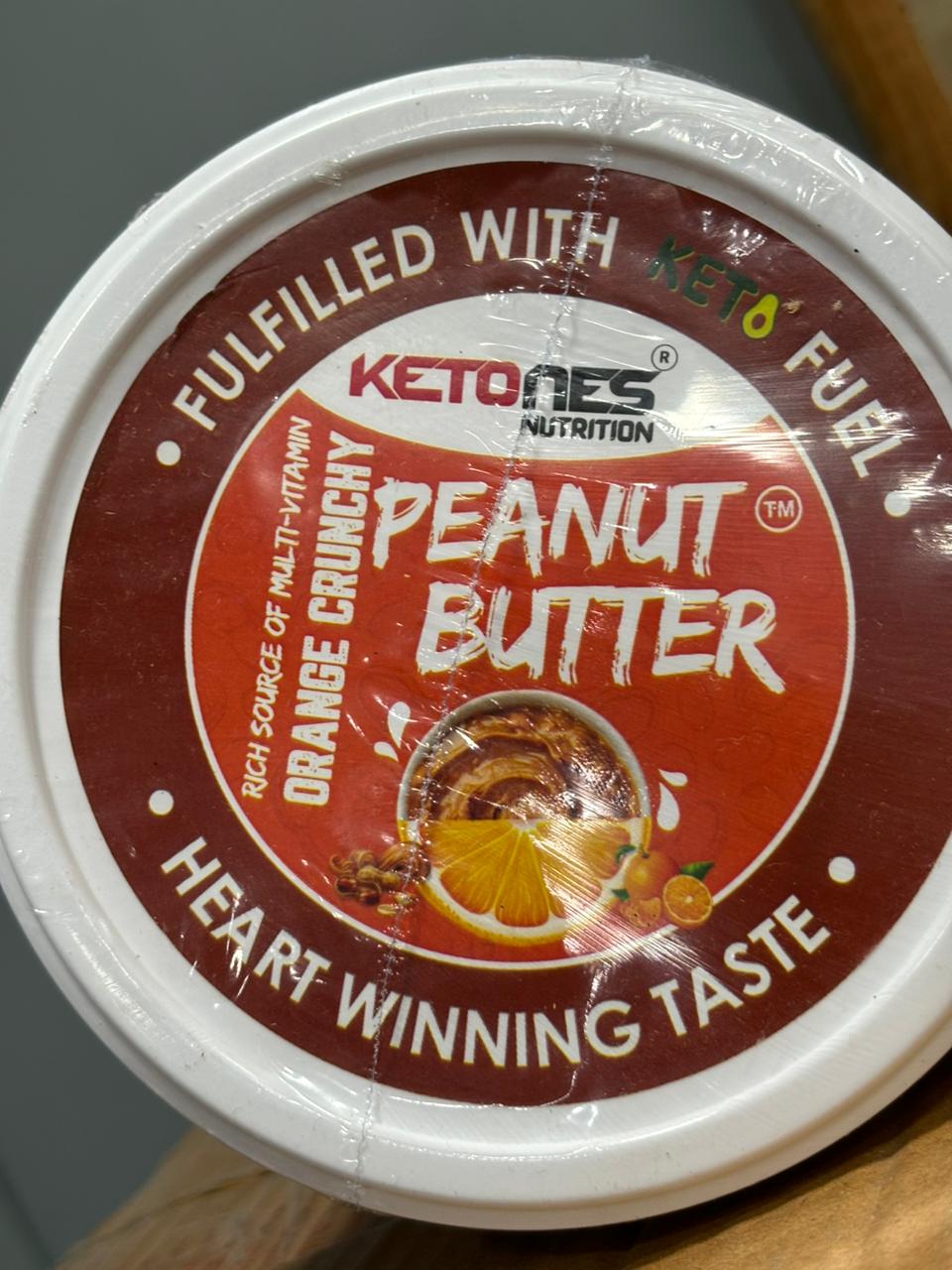 Ketones Nutrition Orange Crunchy Peanut Butter - High Protein Spread with 8g Protein