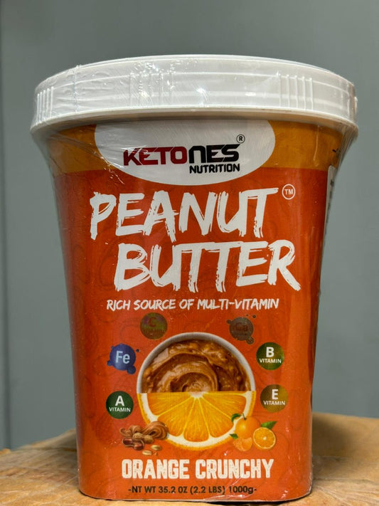 Ketones Nutrition Orange Crunchy Peanut Butter - High Protein Spread with 8g Protein