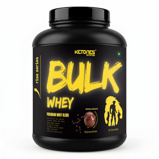 Ketones Nutrition Rise Series Bulk Whey Protein 2kg – Dutch Chocolate | High Protein (24g) | BCAA & EAA Enriched | Muscle Gain & Recovery | Low Sugar Whey Protein Powder