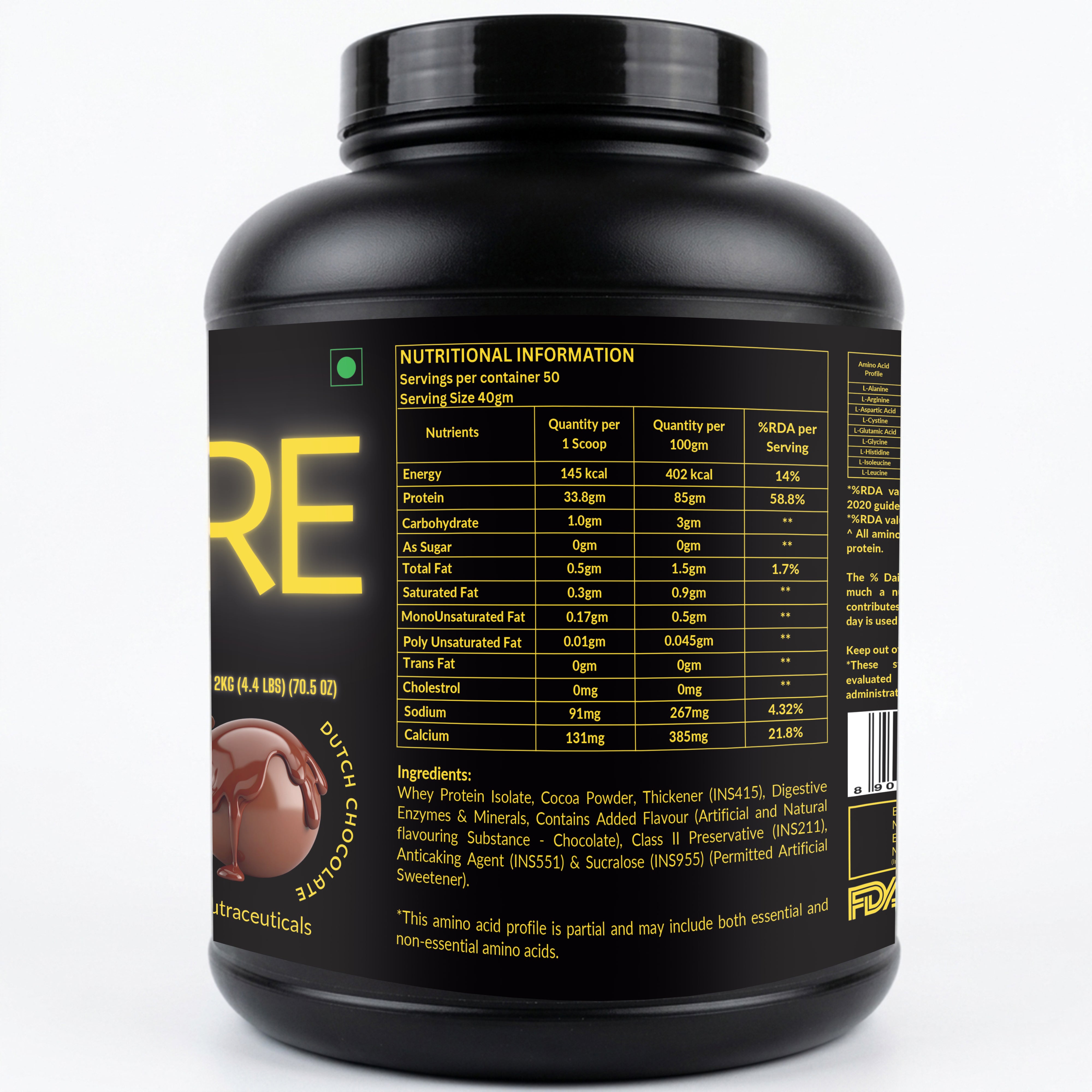 Ketones Nutrition Rise Series Isocore Whey Protein Isolate 2kg – Dutch Chocolate | 34g Protein | Zero Sugar | Low Carb & Low Fat | Fast Absorption Lean Muscle Protein