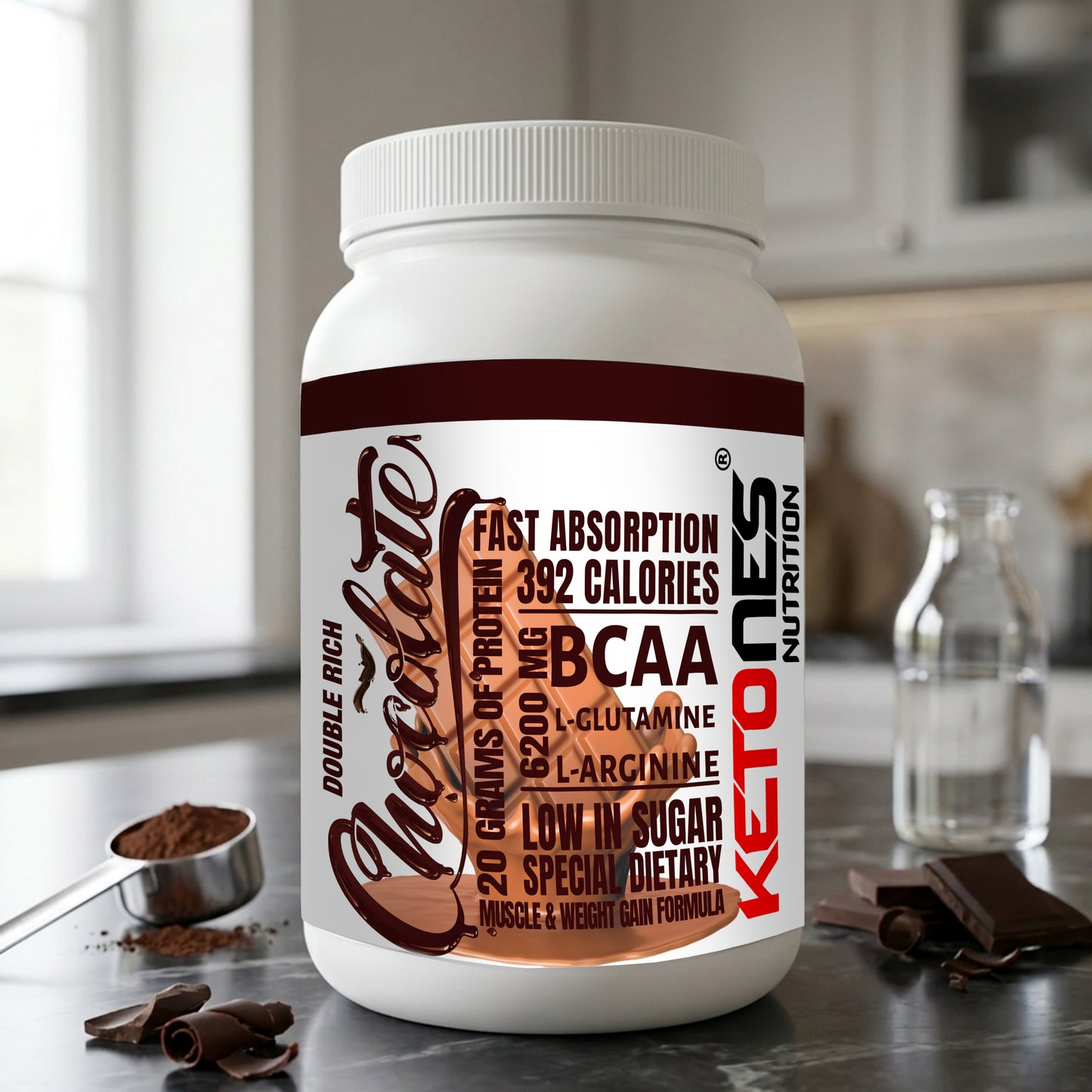 Ketones Nutrition Guns n Gains - High Protein Mass Gainer with 20g Protein & Low Sugar