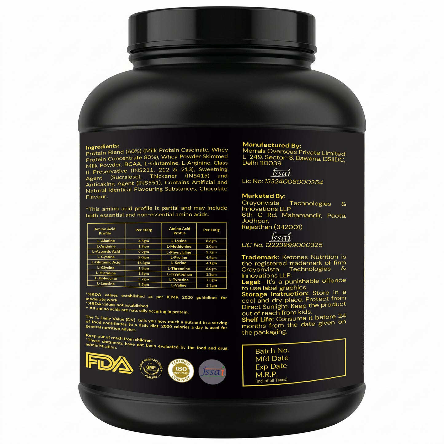 Ketones Nutrition Rise Series Bulk Whey Protein 2kg – Dutch Chocolate | High Protein (24g) | BCAA & EAA Enriched | Muscle Gain & Recovery | Low Sugar Whey Protein Powder