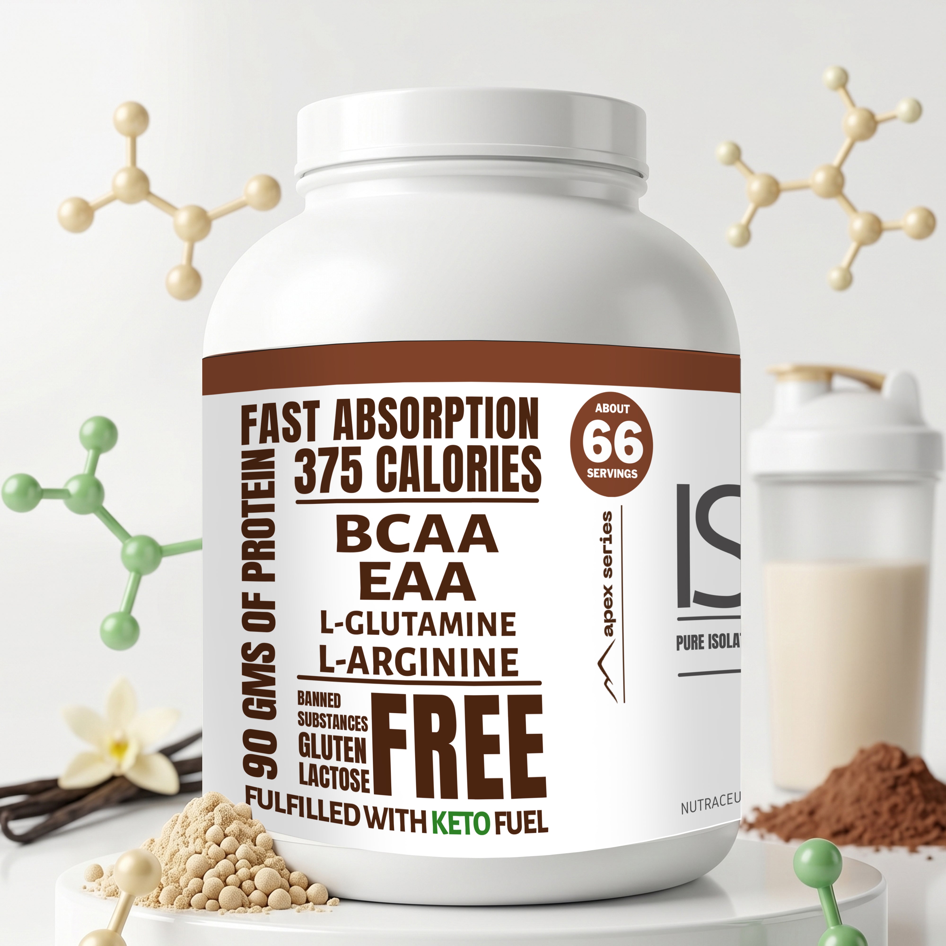 Ketones Nutrition Isocore Apex Series - Low Carb Whey Protein Isolate with 90g Protein