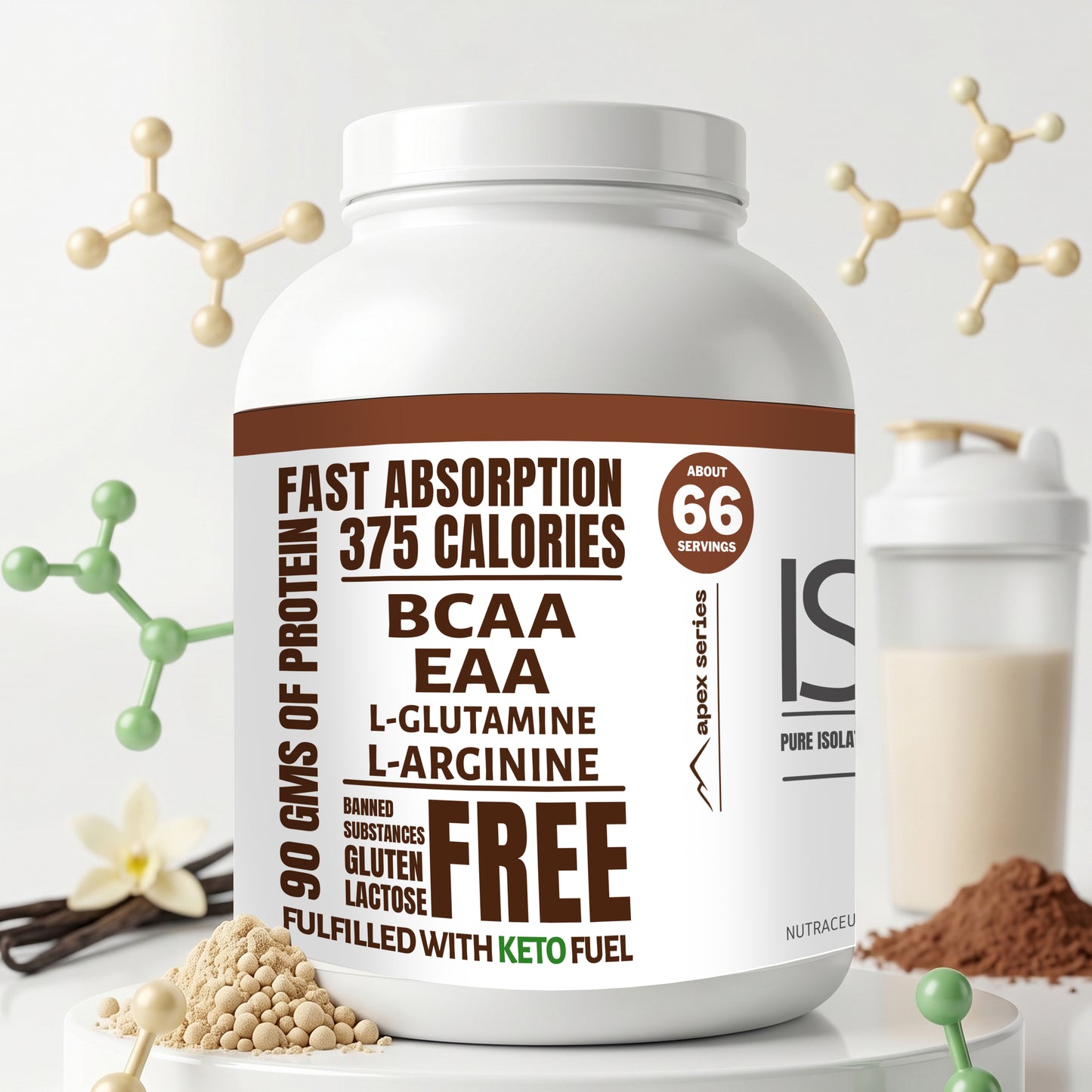 Ketones Nutrition Isocore Apex Series - Low Carb Whey Protein Isolate with 90g Protein