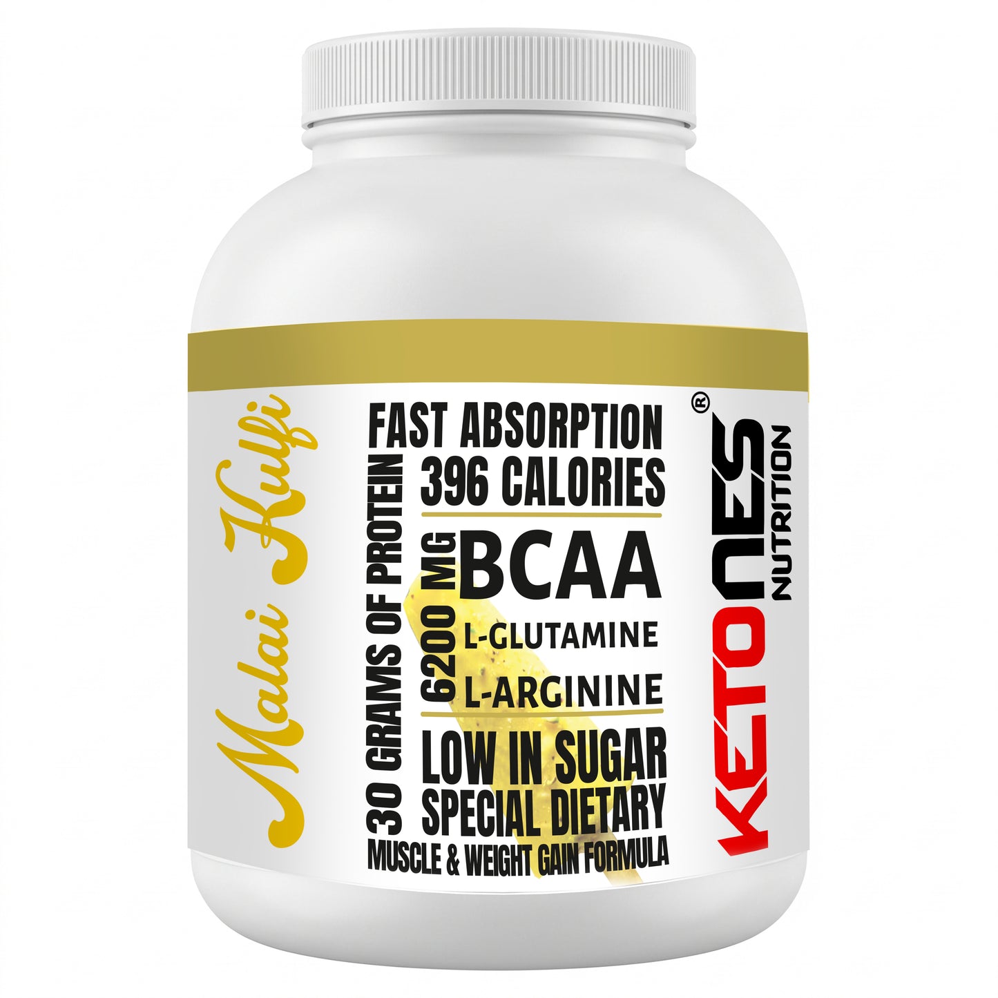 Ketones Nutrition Guns n Gains - High Protein Mass Gainer with 20g Protein & Low Sugar