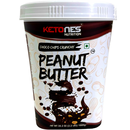 Ketones Nutrition Choco Chips Peanut Butter - High Protein Crunchy Spread