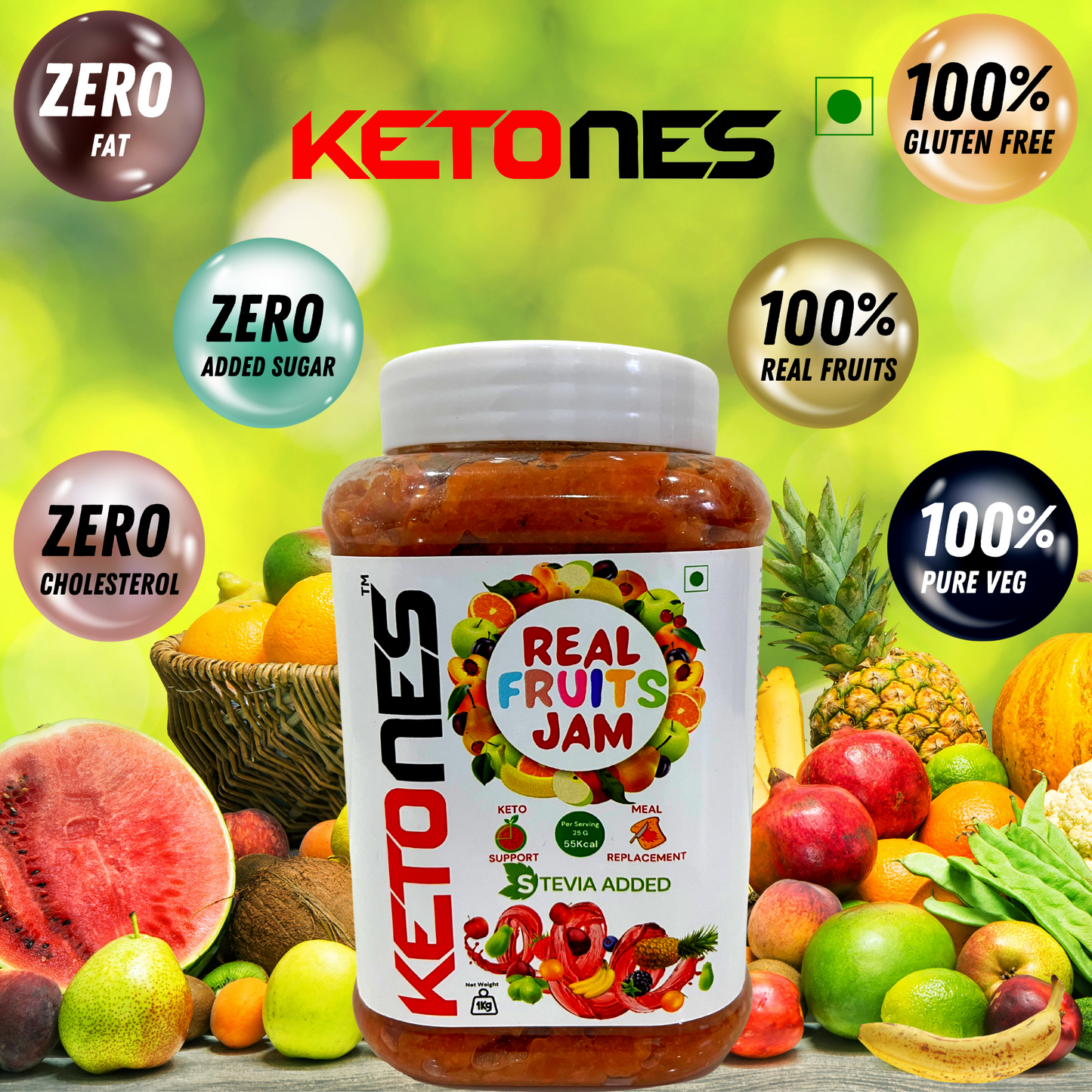 Ketones Nutrition Organic Mixed Fruit Jam - Sugar-Free & Keto-Friendly