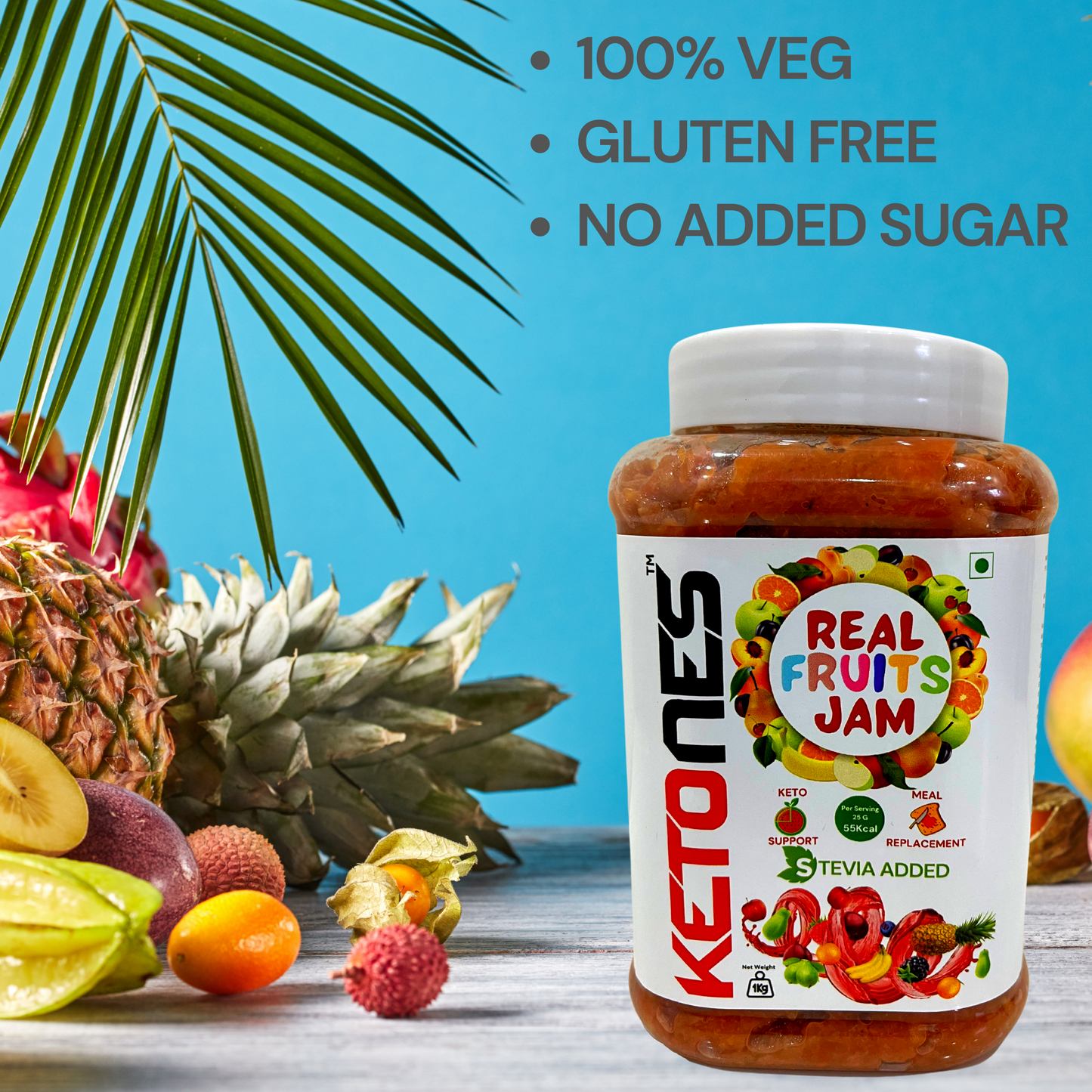 Ketones Nutrition Organic Mixed Fruit Jam - Sugar-Free & Keto-Friendly