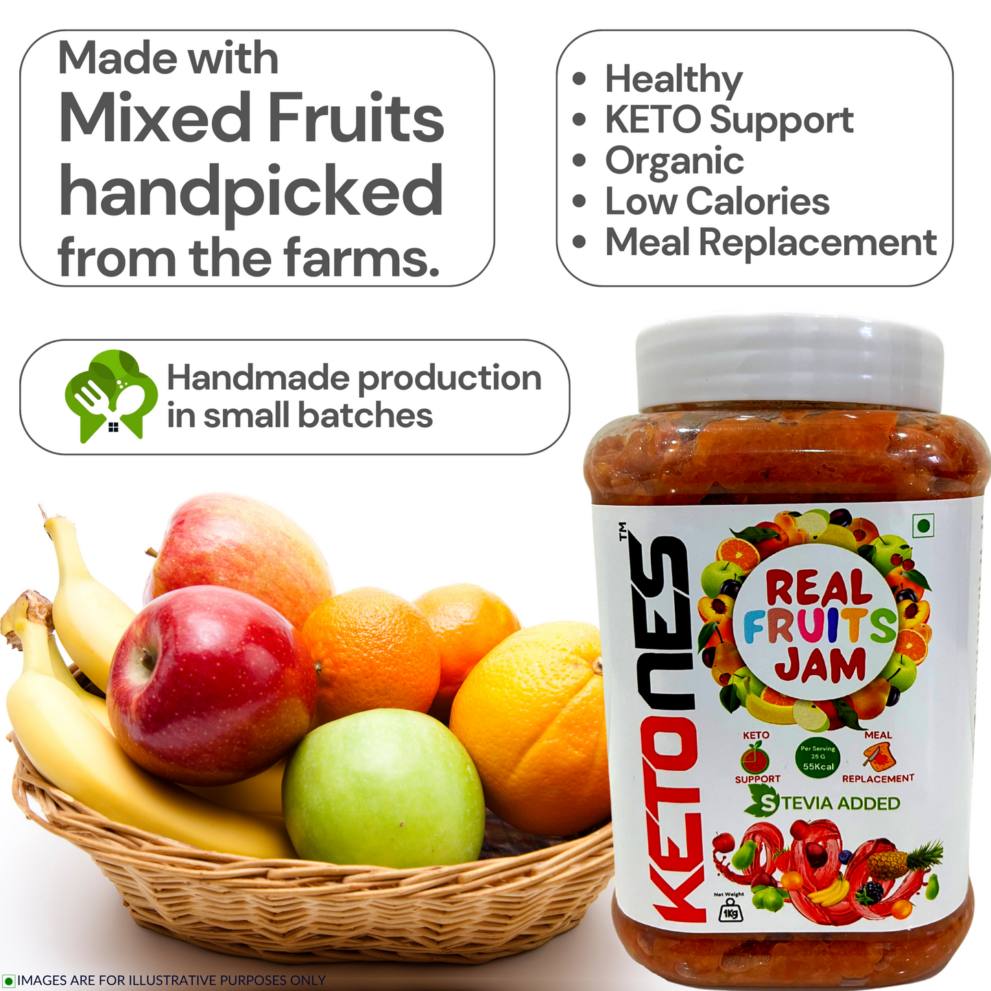 Ketones Nutrition Organic Mixed Fruit Jam - Sugar-Free & Keto-Friendly