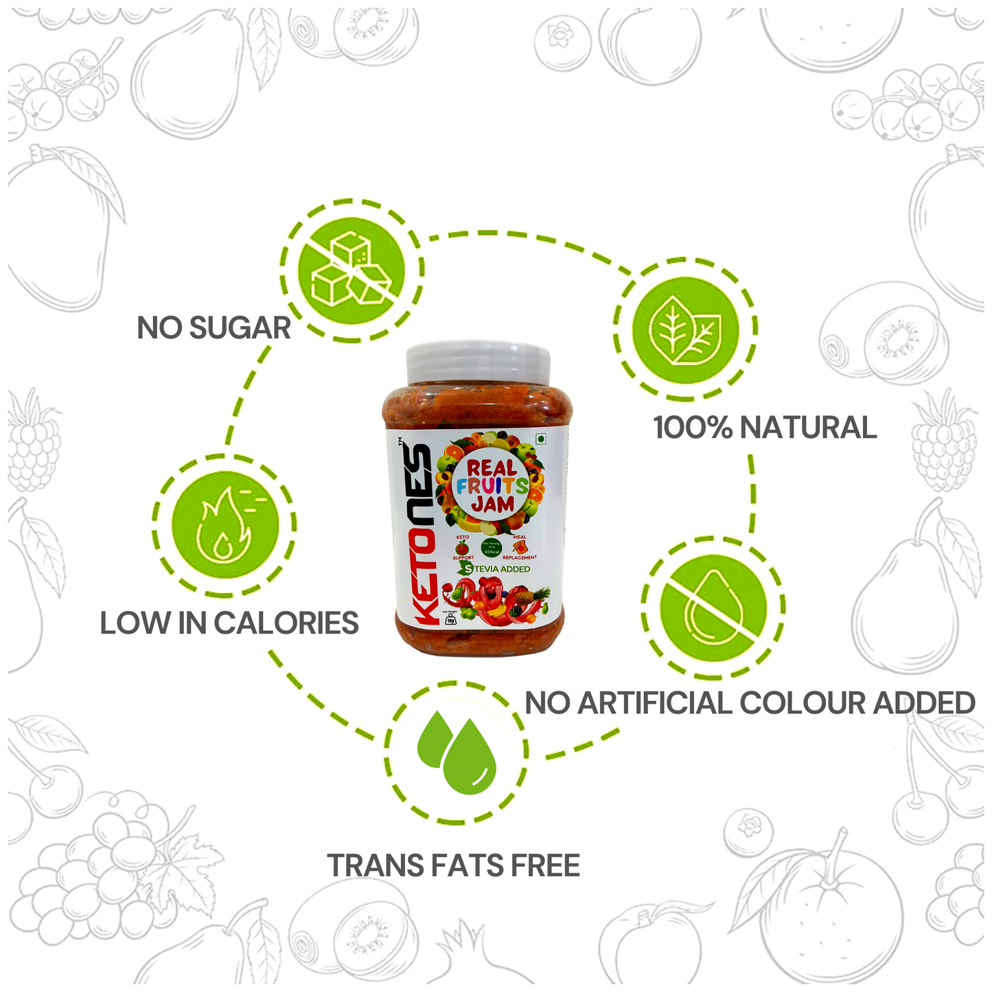 Ketones Nutrition Organic Mixed Fruit Jam - Sugar-Free & Keto-Friendly